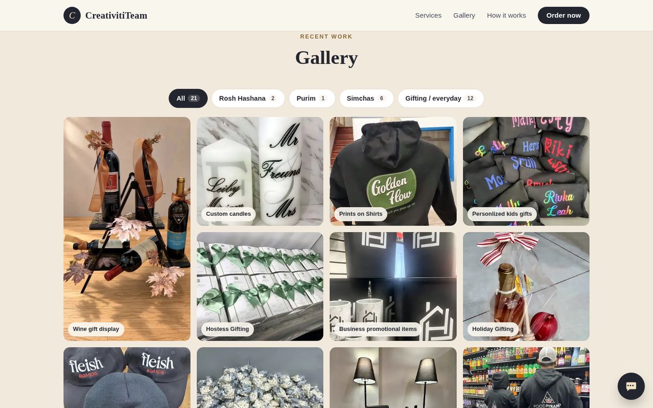 Gallery on a computer